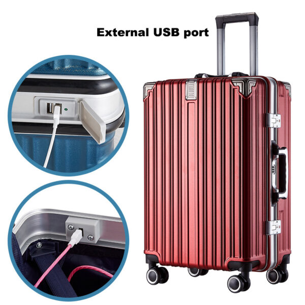 Good Quality ABS Dual Password Lock Aluminum Frame Suitcase With Trolley Luxury Travel Luggage Suitcase With Customized Logo - Image 3