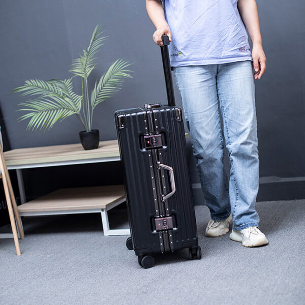 New Arrival hard case suitcase aluminum frame 20 24 luggage suitcase large aluminum frame ABS Red aluminum suitcases sets - Image 2