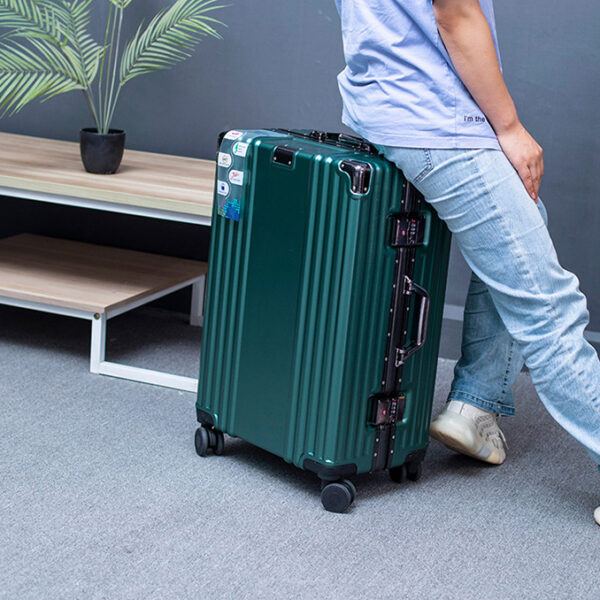 New Arrival hard case suitcase aluminum frame 20 24 luggage suitcase large aluminum frame ABS Red aluminum suitcases sets - Image 4