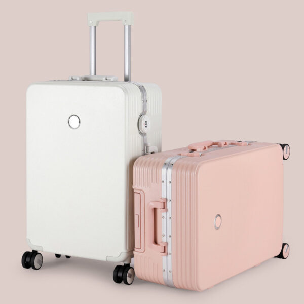 New Design Flat Surface Customized Design Mela De Viagem ABS+PC Girl Suitcase Aluminum Frame Password Lock Suitcase Luggage - Image 3
