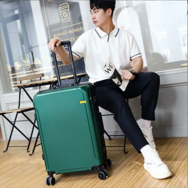 New Design Water Repellent Good Quality Carry On Spinner Suitcase With USB Aluminum Suitcase Gift Box Trolley Luggage - Image 5