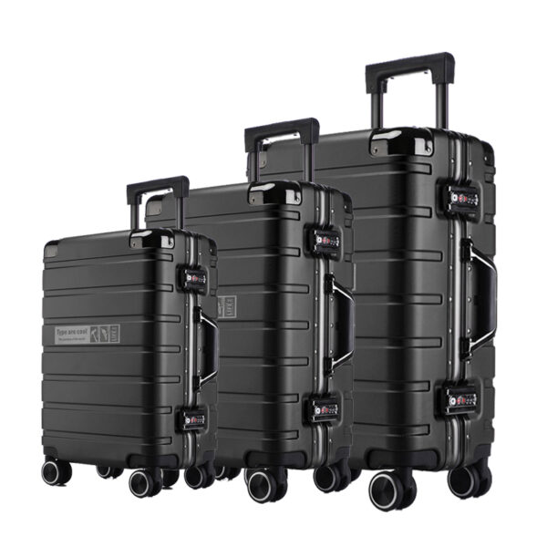 Customized Mala De Bordo Hard Shell Aluminum Frame Suitcase Luggage Mute Wheels Mala De Viagem ABS PC Suitcase