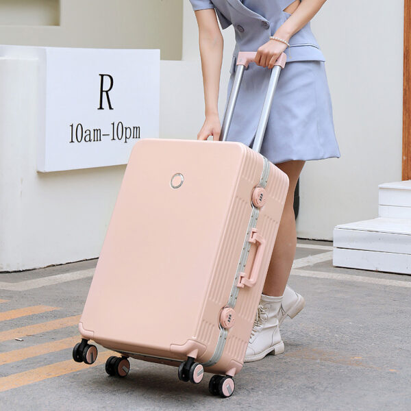 New Design Flat Surface Customized Design Mela De Viagem ABS+PC Girl Suitcase Aluminum Frame Password Lock Suitcase Luggage - Image 5