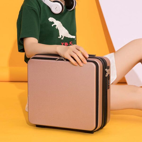Size 16 ABS Suitcase Makeup Small Pink Box For Hairdressing - Image 4