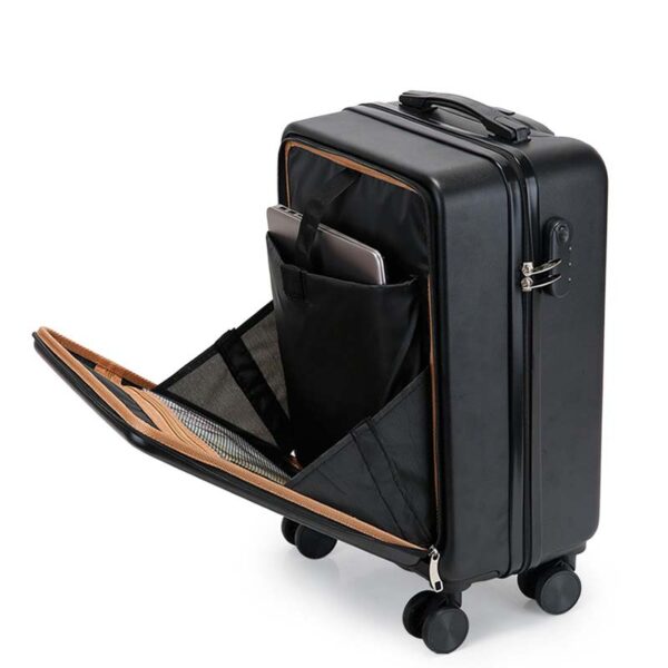 Front Open Pocket Luggage Customization Carry On Lightweight 20 inch Suitcase - Image 2