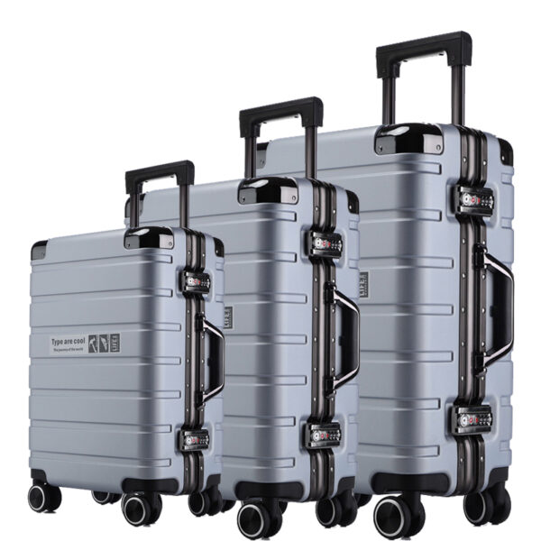 Customized Mala De Bordo Hard Shell Aluminum Frame Suitcase Luggage Mute Wheels Mala De Viagem ABS PC Suitcase - Image 2