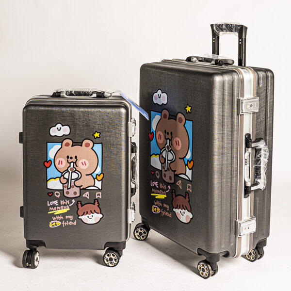 Customized Pattern Simple Aluminum Travel Luggage Bags With Four Wheels