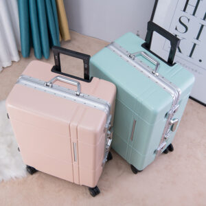 Fashion Aluminum Frame Travel Luggage Bags With Trolley