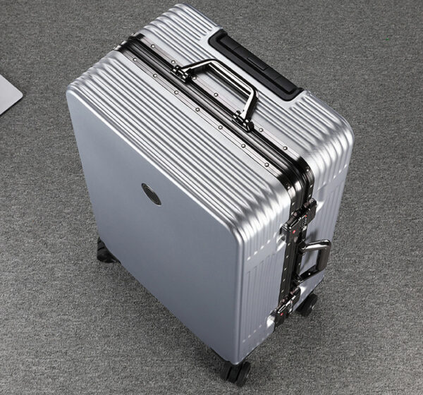 Flat Surface Suitcase Aluminum Luggage With Universal Wheels - Image 2