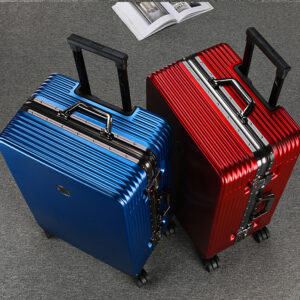 Flat Surface Suitcase Aluminum Luggage With Universal Wheels