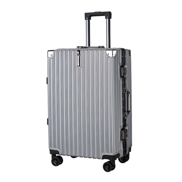 Classic Stripe ABS Luggage Travel Bags With Simple Aluminum Frame