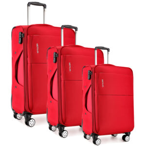 Red 3pcs Trunk Sets Oxford Luggage Sets 20 24 28