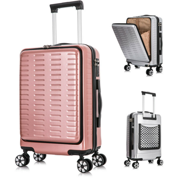 Strong Hard Case ABS Business Travel Luggage Bags With Front Opening - Image 4