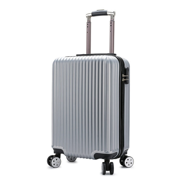 Classic Stripe Telescopic Rod Suitcase Travel Trunk with Wheels - Image 2