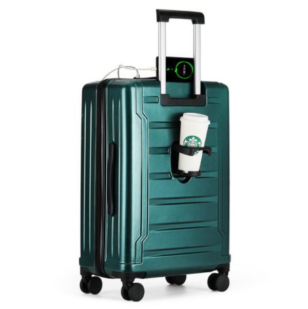 Hard Case ABS PC Zipper Luggage With Cup Holders - Image 4