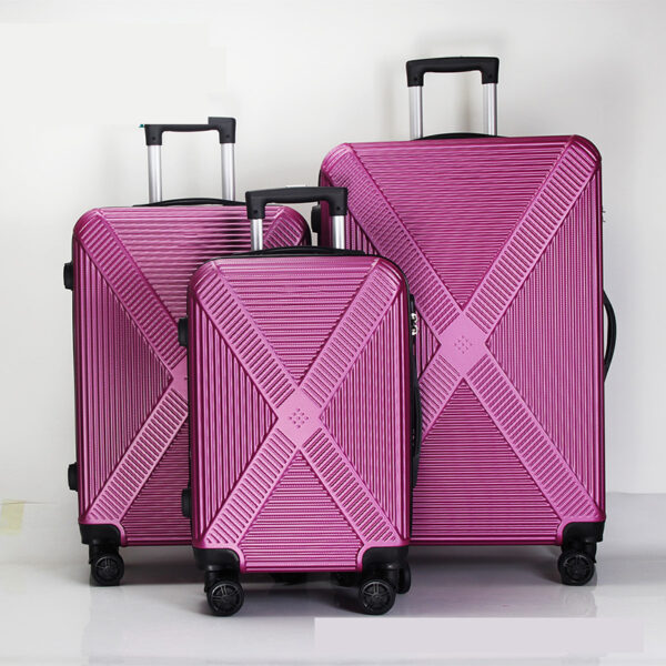 Purple ABS Small Trolley Luggage Bags With Wheels - Image 2