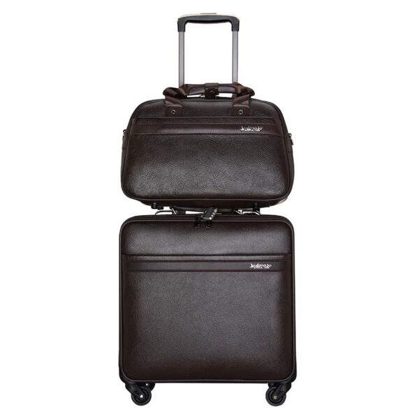 PU Suitcase Carry-On Luggage Sets With Small Bag - Image 2
