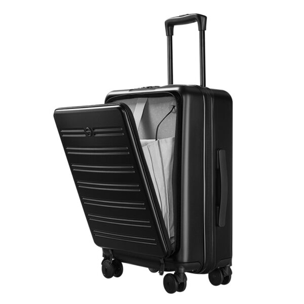 Hard Case Black Business Travel Trunk Cabin Luggage With Laptop Compartment - Image 2