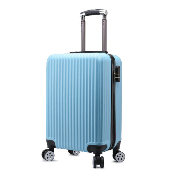 Classic Stripe Telescopic Rod Suitcase Travel Trunk with Wheels - Image 4