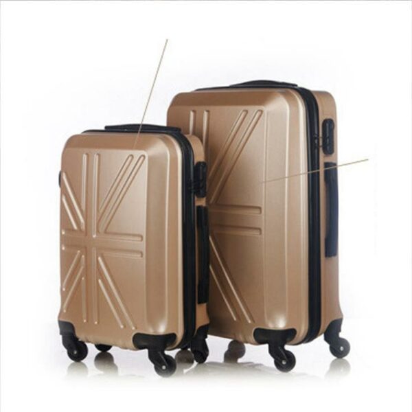 UK Pattern Hard ABS PC Travel Suitcase Bags With Mute Wheels
