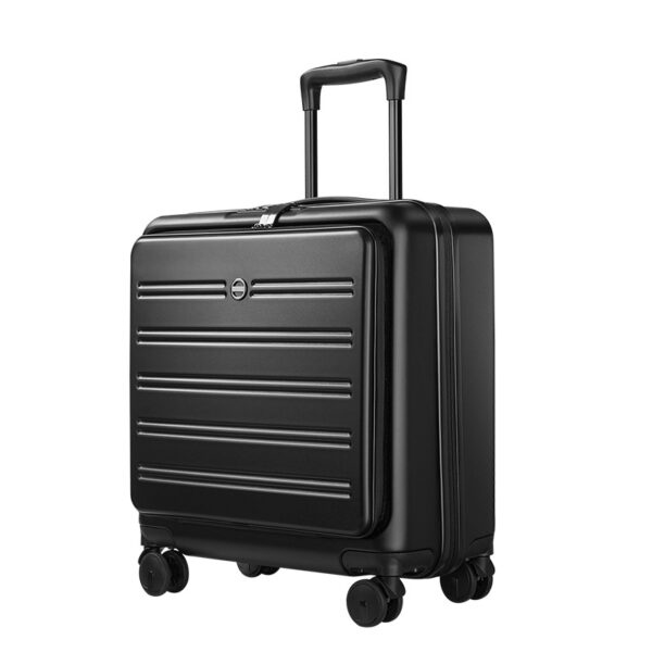 Hard Case Black Business Travel Trunk Cabin Luggage With Laptop Compartment - Image 3