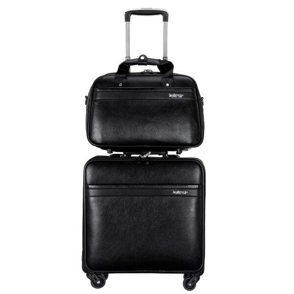 PU Suitcase Carry-On Luggage Sets With Small Bag - Image 4