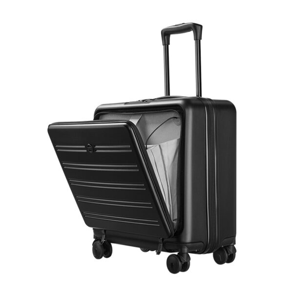 Hard Case Black Business Travel Trunk Cabin Luggage With Laptop Compartment - Image 4