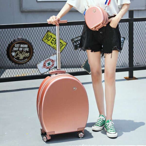 Ins Cute Flat Pink Girl Carry On Suitcase With Wheels - Image 12