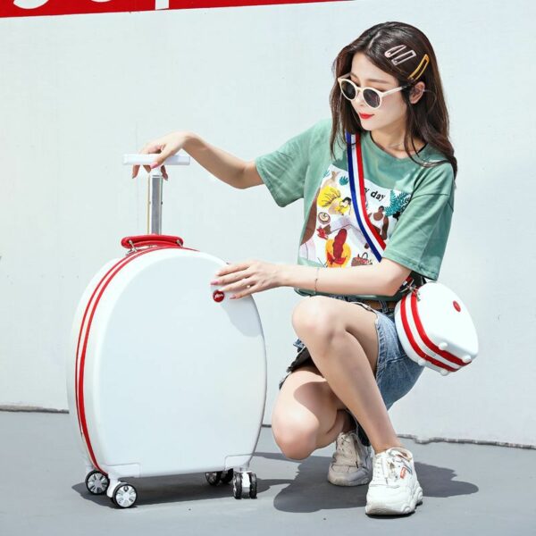 Ins Cute Flat Pink Girl Carry On Suitcase With Wheels - Image 9