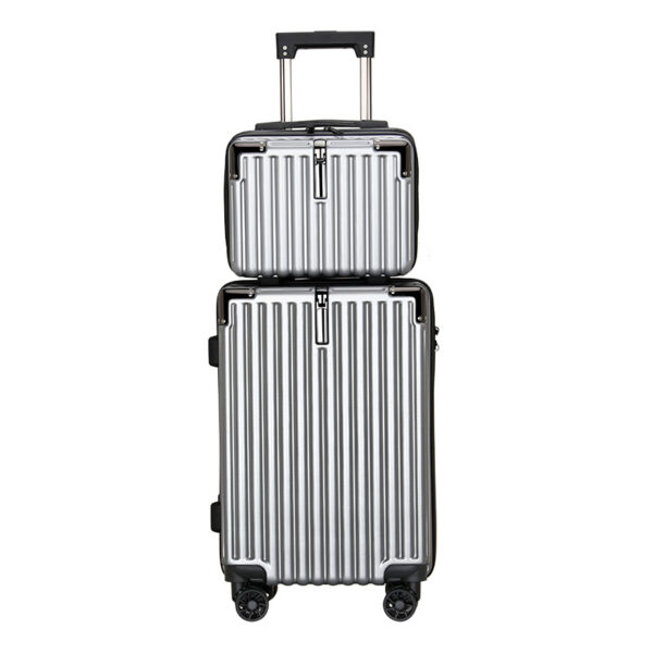 Zipper Suitcase With Hook ABS Luggage Set With Small Box - Image 3