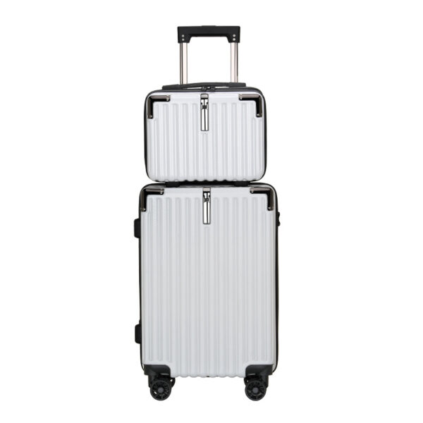 Zipper Suitcase With Hook ABS Luggage Set With Small Box - Image 8