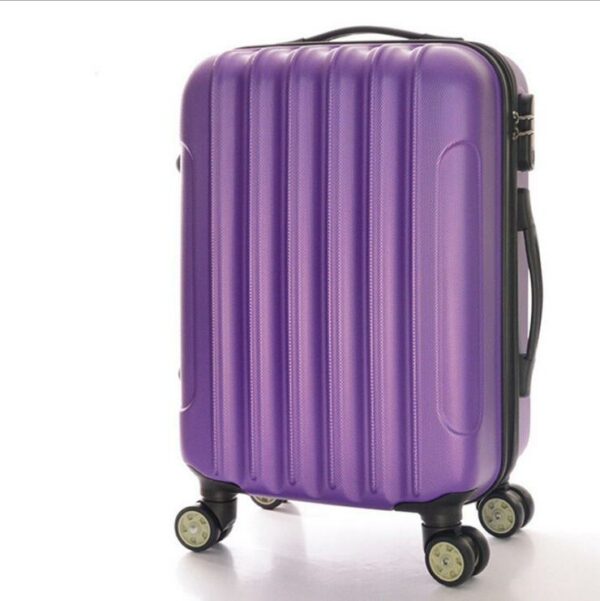 Striped ABS Housing Yellow Suitcase Travel Bags With Spinners - Image 4