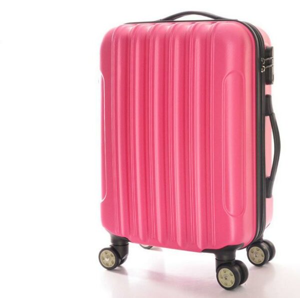 Striped ABS Housing Yellow Suitcase Travel Bags With Spinners - Image 5