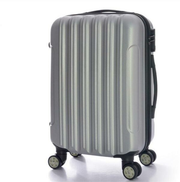 Striped ABS Housing Yellow Suitcase Travel Bags With Spinners - Image 6