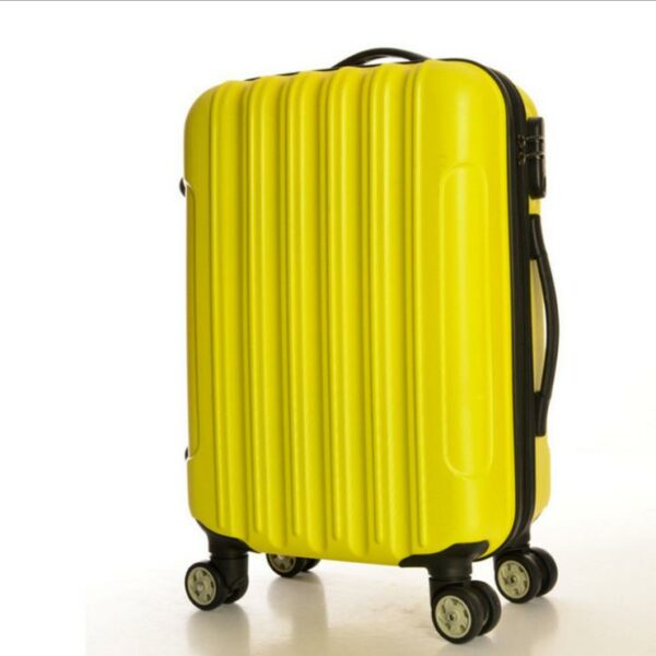 Striped ABS Housing Yellow Suitcase Travel Bags With Spinners - Image 7