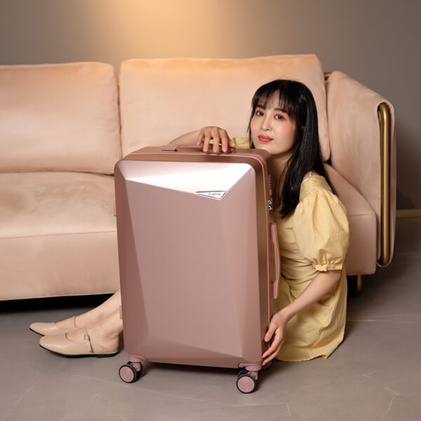 ABS Hard Case Orange Suitcase Luggage With Mute Universal Wheels - Image 4
