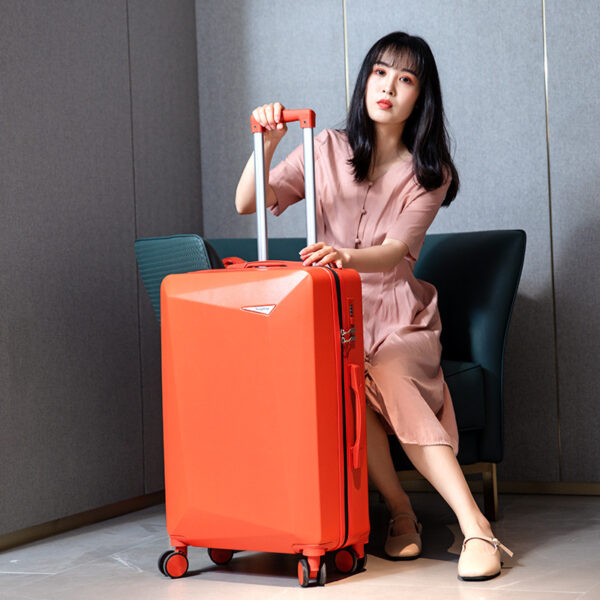 ABS Hard Case Orange Suitcase Luggage With Mute Universal Wheels - Image 6