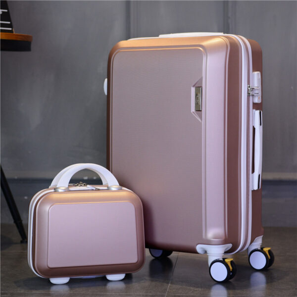 Rose Golden ABS PC Matt Suitcase With Handle Wheels - Image 14