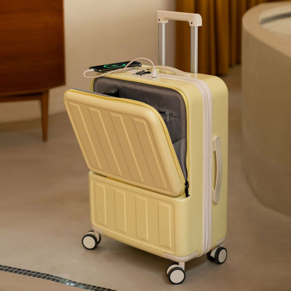 Hard Case Travel Business Luggage Bags With USB Charger Port - Image 2
