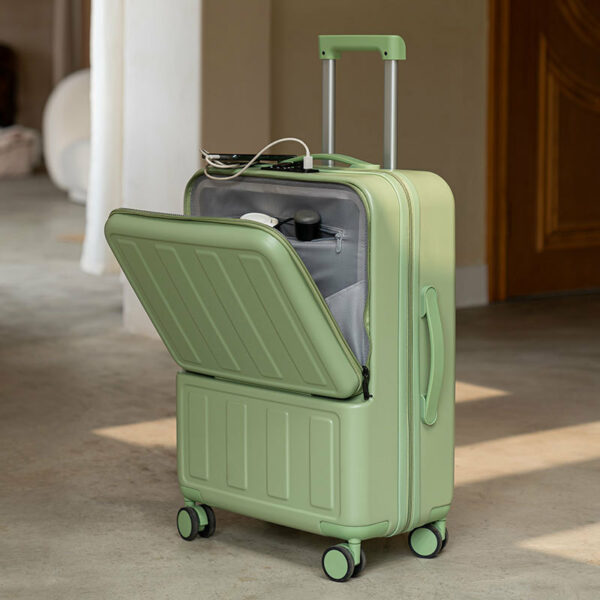 Hard Case Travel Business Luggage Bags With USB Charger Port - Image 3