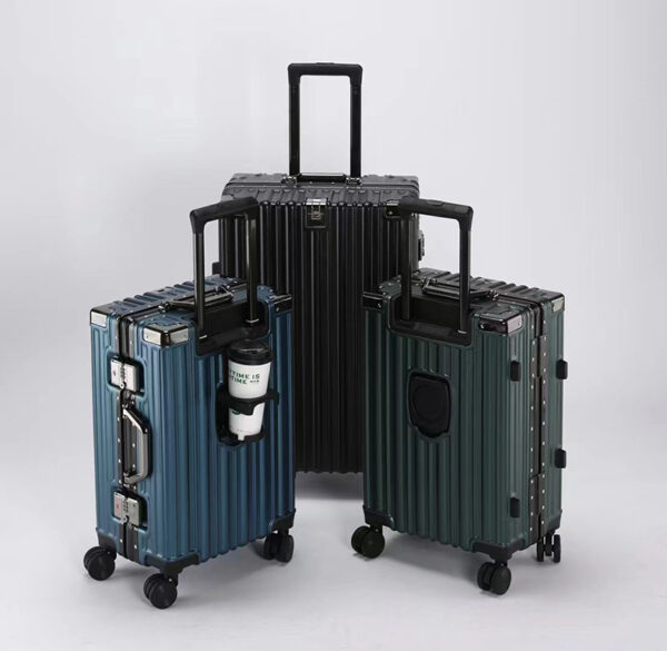 New Large Capacity Aluminum Frame Suitcase with Cup Holder - Image 5