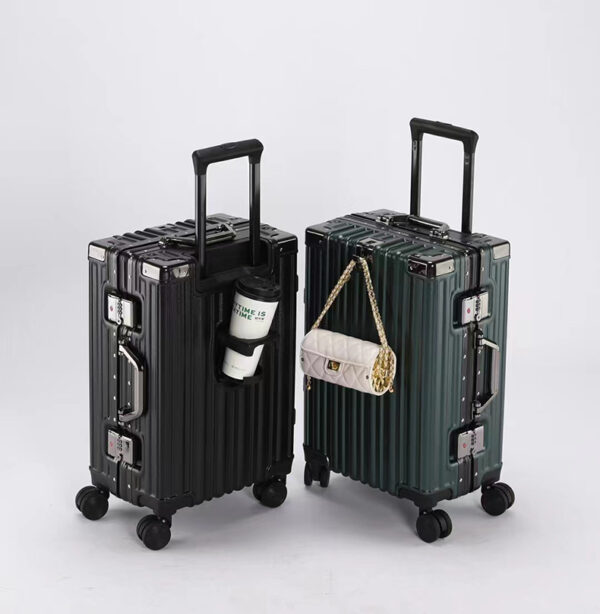 New Large Capacity Aluminum Frame Suitcase with Cup Holder - Image 4