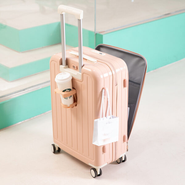 Custom USB Port and Cup Holder Zipper ABS+PC Luggage - Image 3