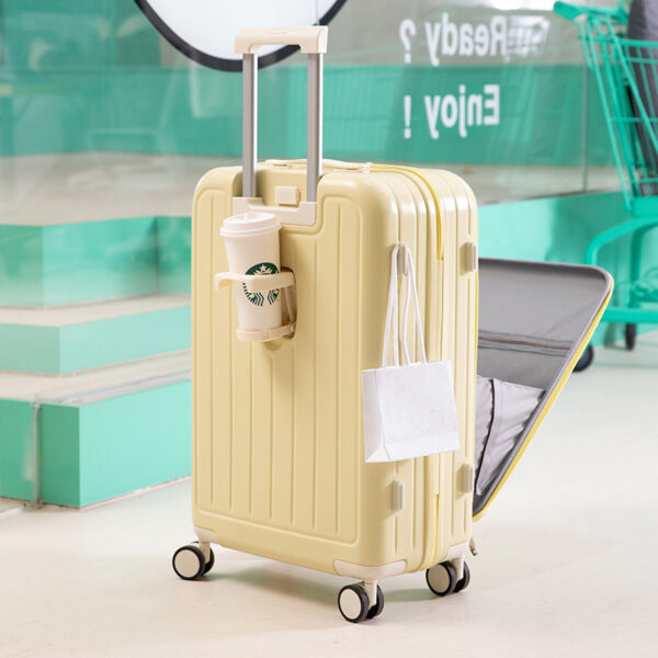 Custom USB Port and Cup Holder Zipper ABS+PC Luggage - Image 2