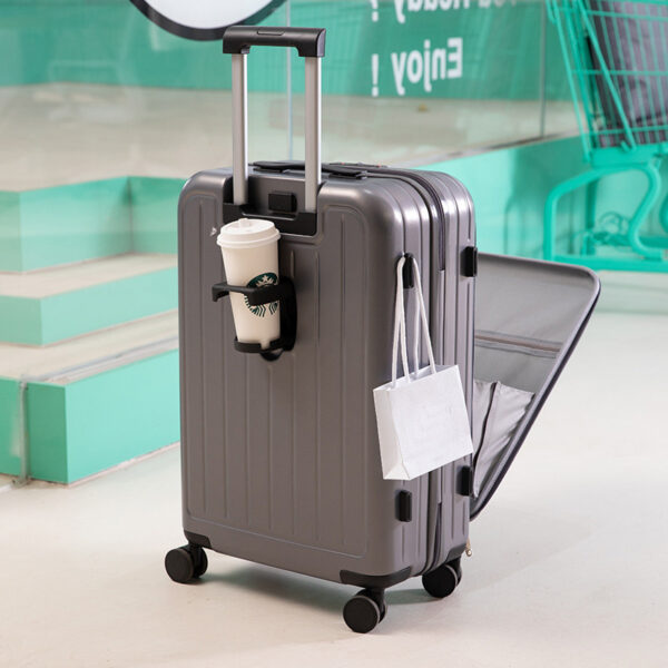 Custom USB Port and Cup Holder Zipper ABS+PC Luggage - Image 4