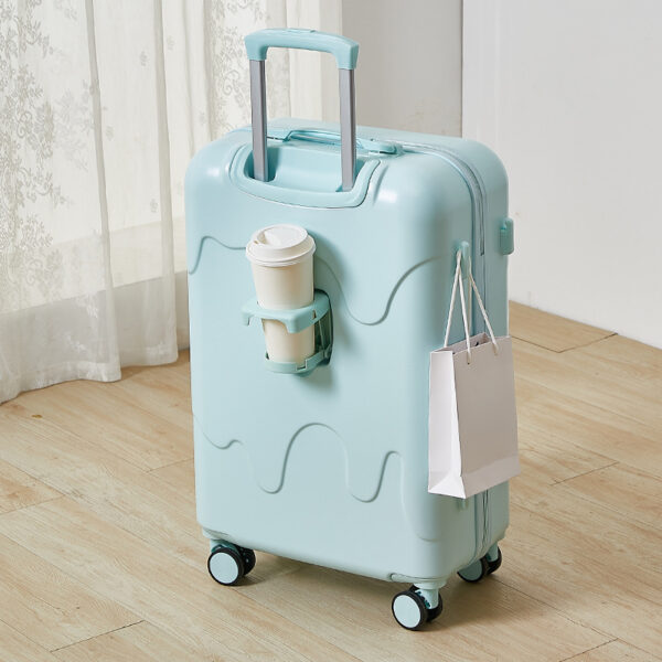 Cute Multifunctional ABS+PC Luggage with Cup Holder And USB Port - Image 4