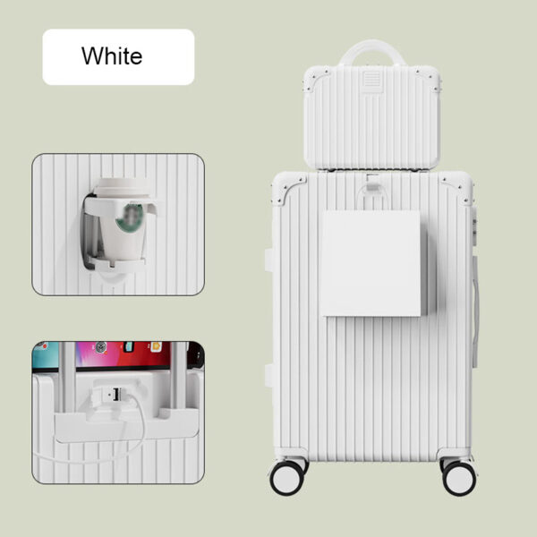 Multifunctional Mother and Son Luggage with USB Port Cup Holder - Image 7