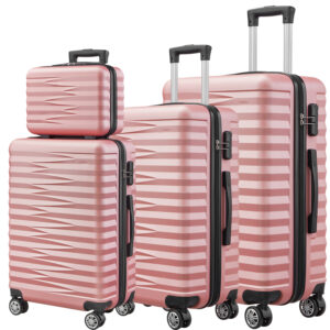 Hand Carry on Suitcase 4 Wheels ABS+PC Trolley Bag Luggage Bags Suitcase Sets