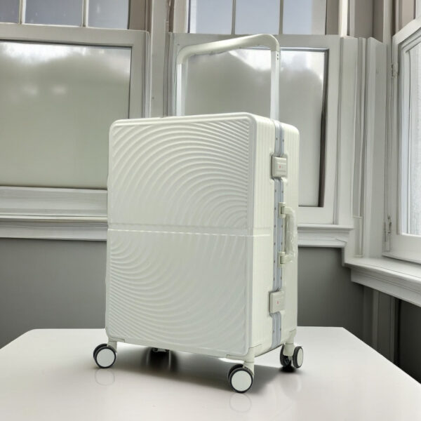 Custom Logo Trolley Travel Suitcase Carry on Aluminum Frame Luggage with Universal Wheels