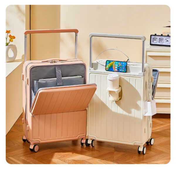 Front Opening Multi-functional ABS PC Luggage Suitcase Travel Trolley case with Universal Wheels